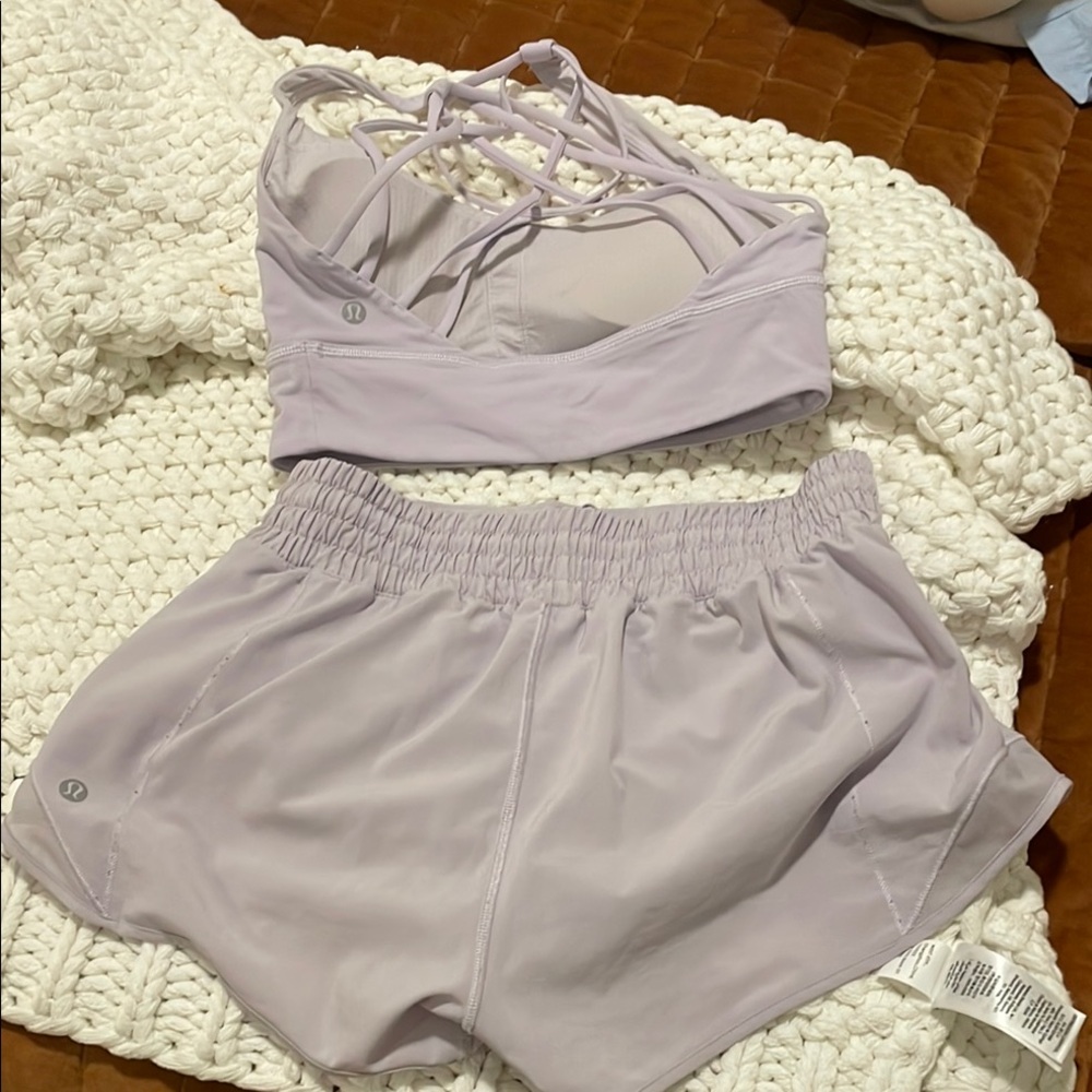 lululemon athletica Light Purple Sports Bra and Shorts Set